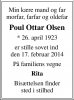 Dødsannonce for Poul Ottar Olsen, 2014